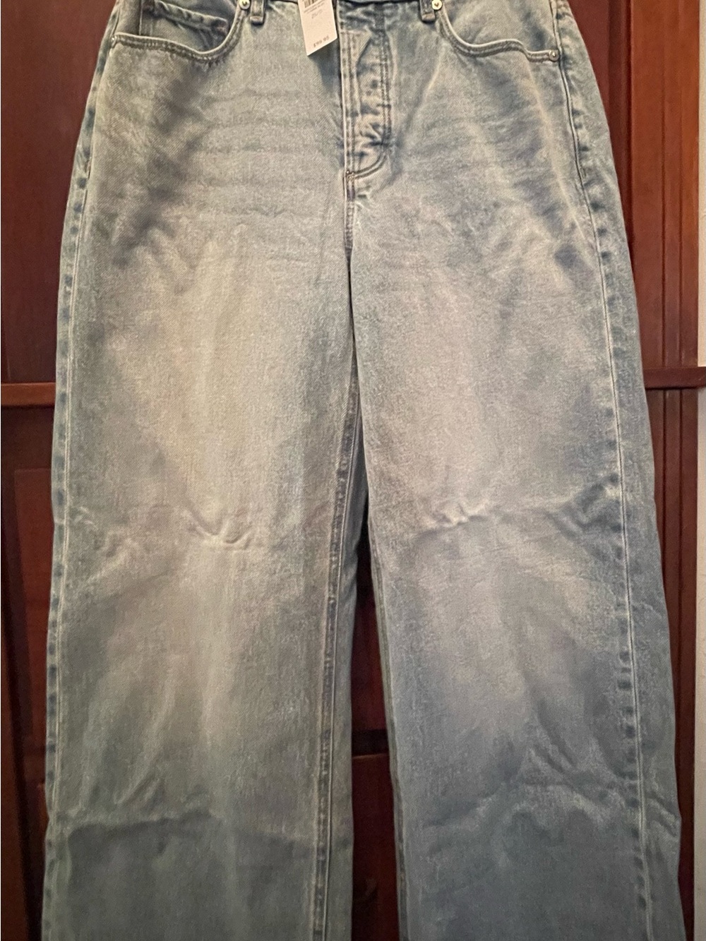 High-Rise Curvy Wide-Leg Jeans in Light Blue Wash